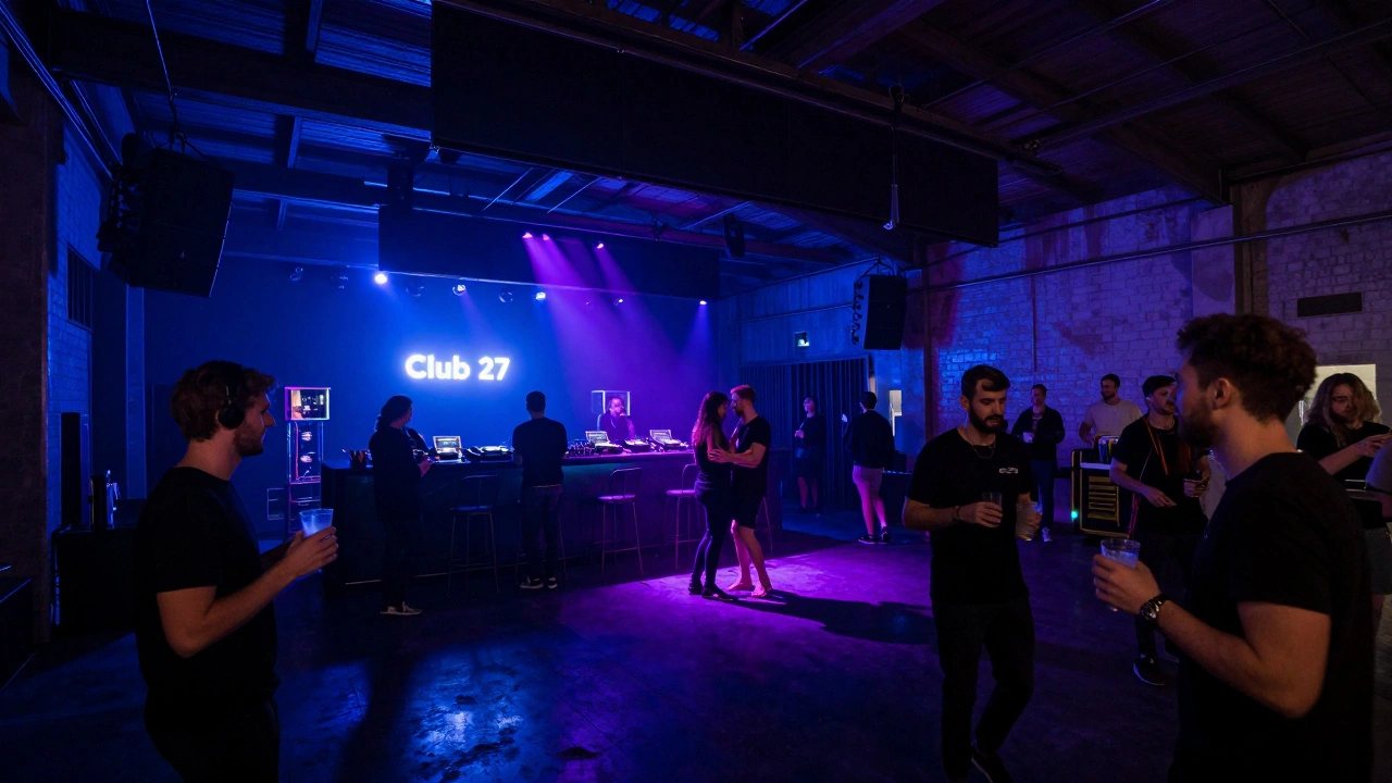 Midnight transformation at a warehouse-style venue with lifting ceilings and immersive bass-driven lighting.